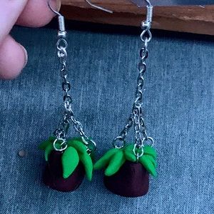 Handmade Potted Plant Earrings